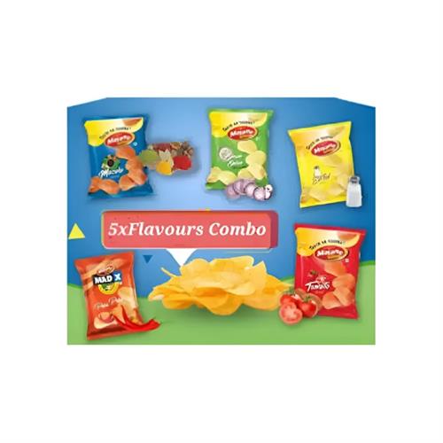 Majano Potato Chips Combo Pack 40g x 5Pcs Tomato - Salted - Cream Onion - Peri Peri