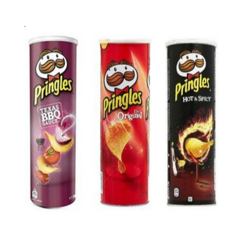Pringles Potato Chips Combo (Hot Spicy, Original & Barbeque) - 165g x 3