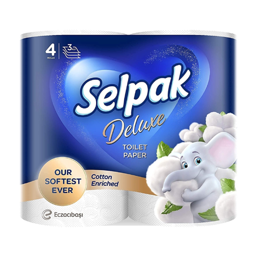 Selpak Deluxe Toilet Papers Cotton Enriched - 4 Rolls