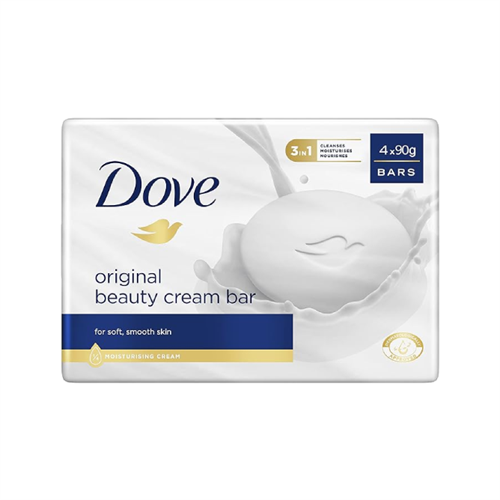 Dove Beauty Cream Bar Soap for Soft Smooth Skin 4 Bars - 90g
