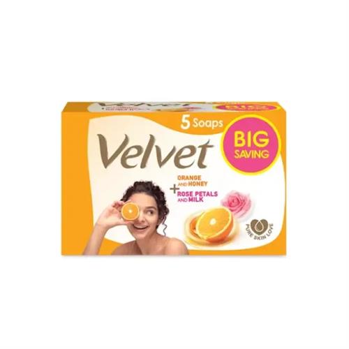 Velvet Soap Eco Pack Orange (70g x 3) and Rose (70g x 2) - 350g
