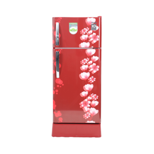 Abans 190L Defrost Double Door Refrigerator - R600 Gas (Floral Red)