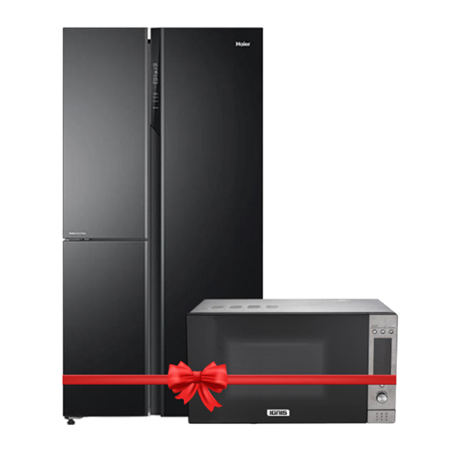 Bundle Offer - Haier 598L Side by Side Inverter Refrigerator + IGNIS 31L Convection Microwave Oven