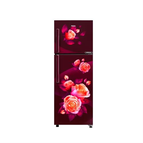 Haier 240L No Frost Double Door Inverter Refrigerator - Red Rose Floral