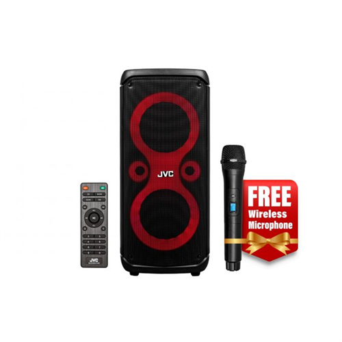 JVC Portable Bluetooth Party Speaker - 800 PMPO with Wireless Mic & Remote Control