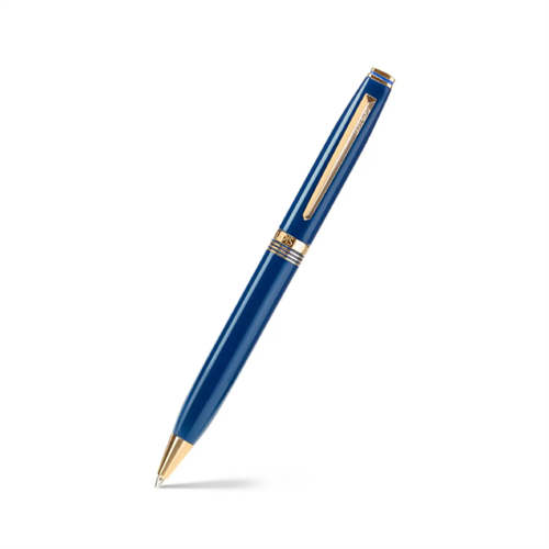 Lapis Bard Contemporary Ballpoint Pen Blue with Gold Trims
