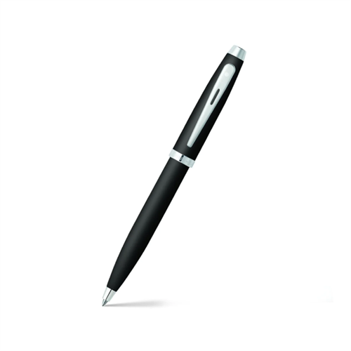 Sheaffer 100 E9317 Matte Black Ballpoint Pen with Chrome Plated Trims