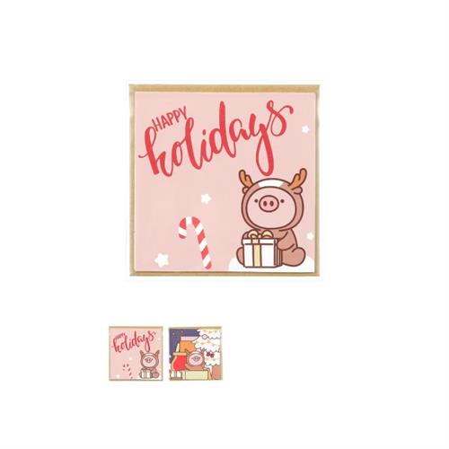 MINISO Mini Family Series Small Greeting Cards 2 Pcs - Piglet