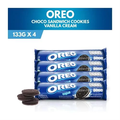 Oreo Vanilla Cream Sandwich Cookies - 133g x4Pack