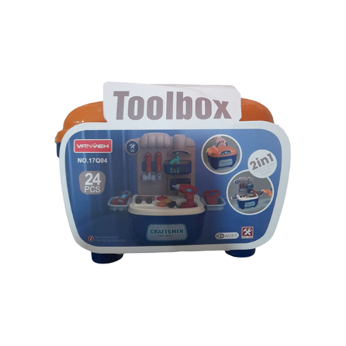 VANYEH 2 in 1 Carry Case Toolbox Toys - 22 Pcs (Blue)