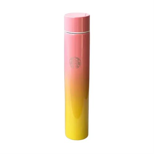 Starbucks Slim Thin Stainless Thermos Water Bottle (Pink and Yellow) - 300ml