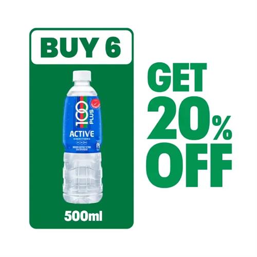 100 Plus Active Can Asp Pet 500ml (Buy 6 Get 20%Off)