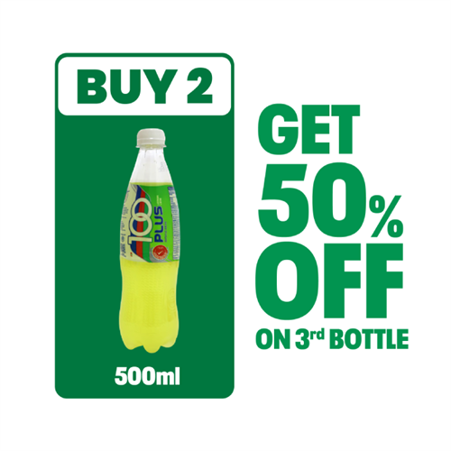 100 Plus Lemon Lime Flavor Pet - 500ml (Buy 2 + Get 1 with 50%Off)