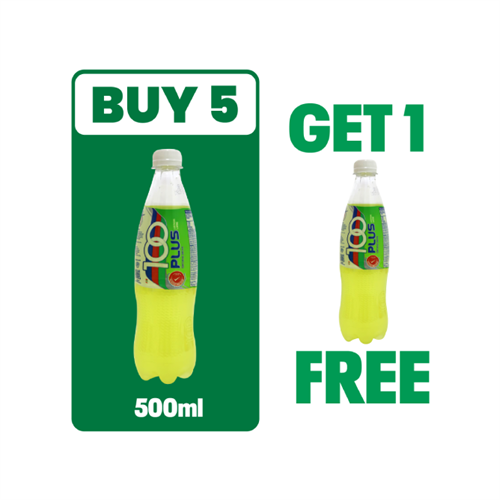 100 Plus Lemon Lime Flavour Pet - 500ml(Buy 5 + Get 1Free)