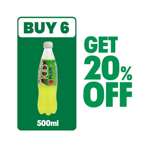 100 Plus Lemon Lime Flavour Pet - 500ml (Buy 6 + Get 20%Off)