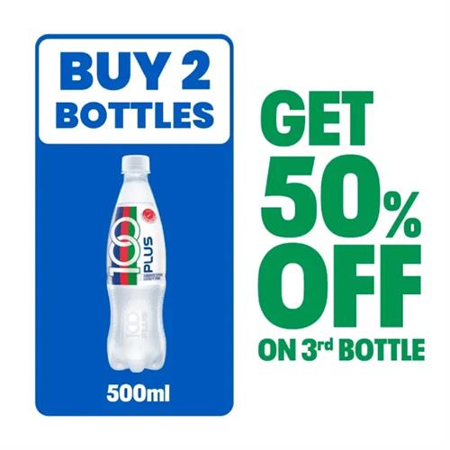 100 Plus Original Can Pet 500ml (Buy 2 + Get 1 with 50%Off)