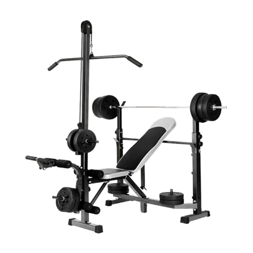 Hingbo Weight Lifting Bench with Lat Pull Down Tower - Full Bench