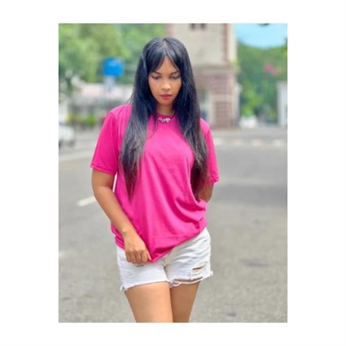 Hot Pink Plain T-Shirt