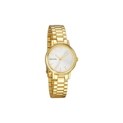 Sonata Essentials White Dial With Stainless Steel Strap Women's Watch
