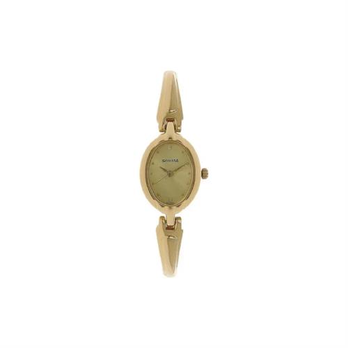 Sonata Quartz Analog Champagne Dial Metal Strap Women's Watch