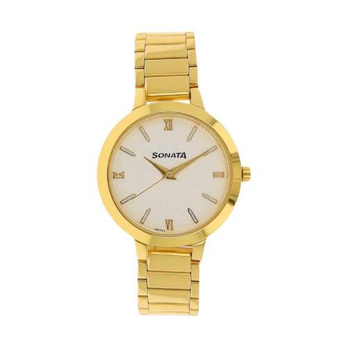 Sonata Quartz Silver Dial Women's Watch W/Box
