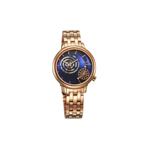 Sonata Unveil Quartz Analog Blue Dial Metal Strap Women's Watch