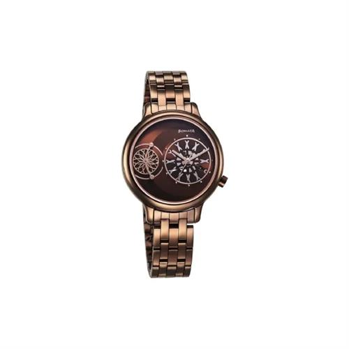 Sonata Unveil Quartz Analog Brown Dial Metal Strap Women's Watch