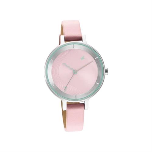Fastrack Stunners Quartz Analog Pink Dial Leather Strap Women's Watch