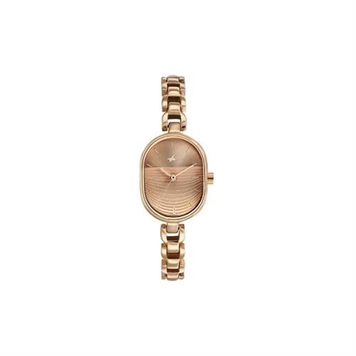 Fastrack Style Up Golden Dial Metal Strap Analog Women's Watch
