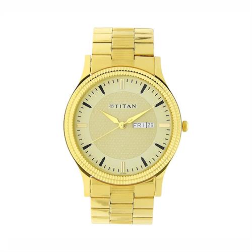 TITAN Quartz Karishma Champagne Dial Men's Watch W/Box