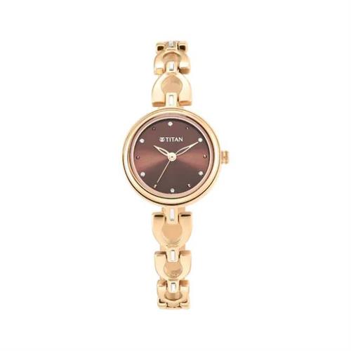 TITAN Quartz Lagan Brown Dial Women's Watch W/Box