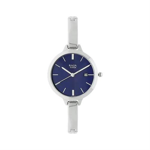 TITAN Quartz Raga Viva Blue Dial Women's Watch W/Box