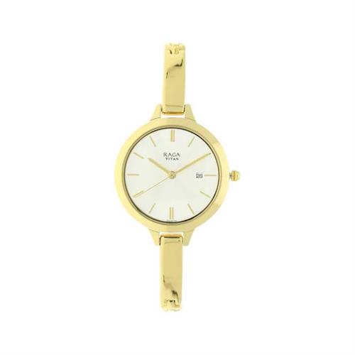 TITAN Quartz Raga Viva Champagne Dial Women's Watch W/Box