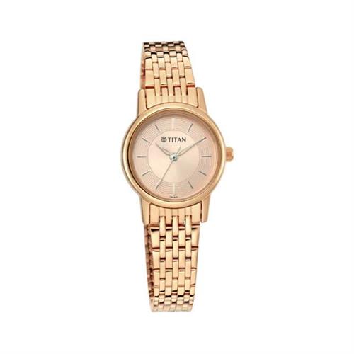 TITAN Quartz Rose Gold Dial Analog Women's Watch W/Box