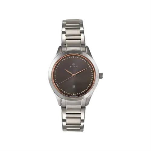 TITAN Quartz Sparkle Anthracite Dial Women's Watch W/Box