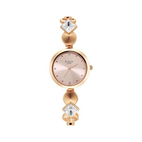 Titan Raga Love All Pink Dial Metal Strap Women's Watch