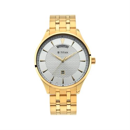 Titan Regalia Quartz Analog White Dial Stainless Steel Strap Men's Watch