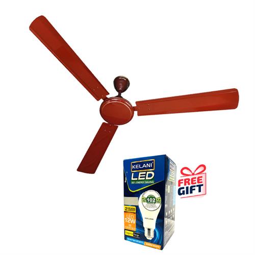 Kelani Ceiling Fan - Brown (Manufactured by Havells) - KEL-25FANBZZNZ + Free Energy Saving LED Bulb
