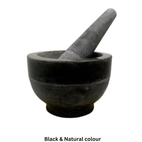 Polish Mortar M Size Natural & Black Colour - WN 0136