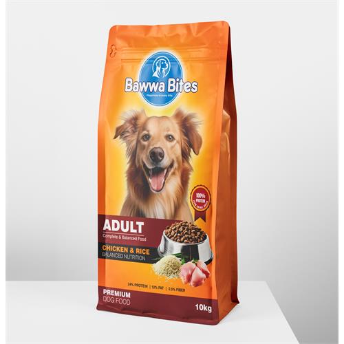 Bawwa Bites Adult 10KG Chicken & Rice Flavored Premium Dog Food