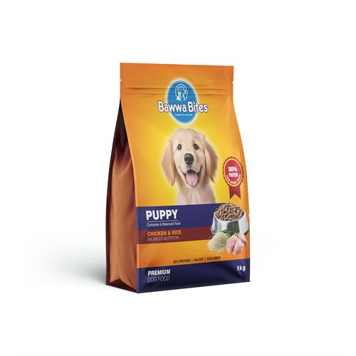 Bawwa Bites Puppy 1KG Chicken & Rice Flavored Premium Dog Food