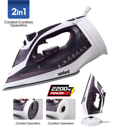 Sanford 2200W Convetable (Cordless / Corded) Steam Iron - SF-79CSI