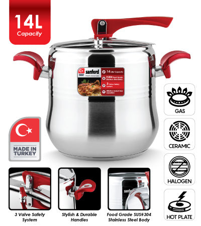 Sanford 14L Stainles Steel Pressure Cooker - SF 3262PC