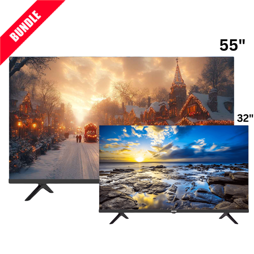 Solstar 55" UHD 4K Smart TV - 55HSU6200SS + Solstar 32 Inch HD Digital Television - LED 32HD6200SS