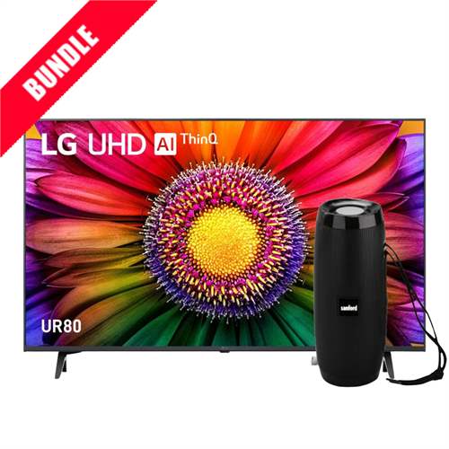 LG 43" Ultra HD 4K Smart LED TV - 43UR8050PSB + Sanford Wireless Portable Rechargeable Speaker - SF2213PS