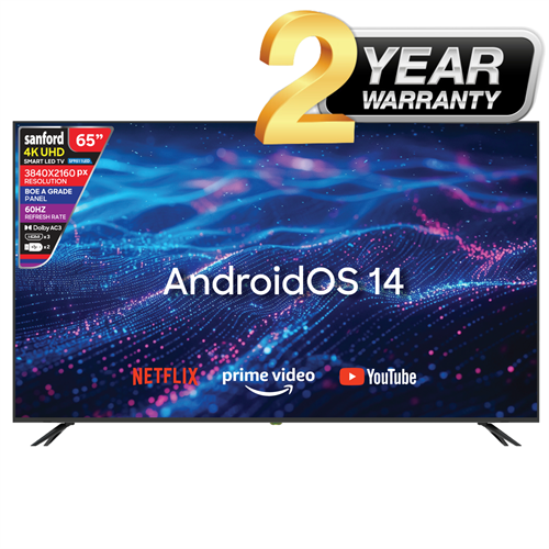 Sanford 65" 4K UHD Smart LED TV - SF9511LED (Two Year Warranty)