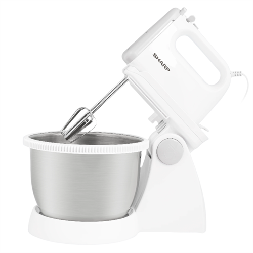 Sharp 250 Watts Turbo + 5 Speed Selection Detachable Free Stand Mixer - EM-SP21-W3