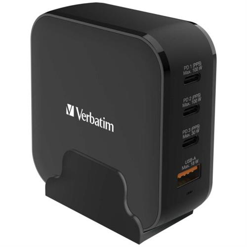 Verbatim 4-Ports 150W Gan Charger 3Xpd (Pps) & Qc3.0 - 66910