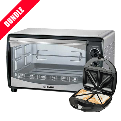 Sharp 42L Electric Oven (1800W with Rotisserie & Convection) - EO-42K-3 + Sanford Sandwich Toaster - SF9924ST