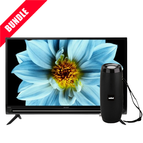 Sharp 32" HD Smart LED Android Television - 2T-C32EG5NX + Sanford Wireless Portable Rechargeable Speaker - SF2213PS